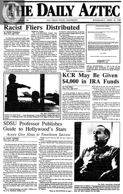 The Daily Aztec: Wednesday 04/26/1989