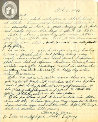 Letter from Herbert Elfring, 1942