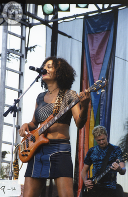 Performers with guitars at Pride Festival, 2000