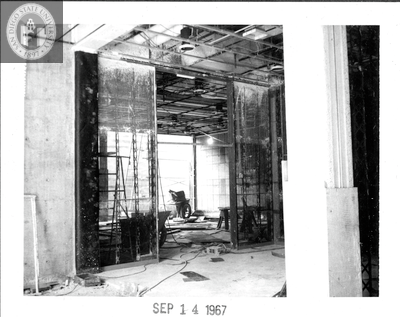President's suite, Aztec Center construction site, 1967