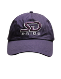 "SD [San Diego] Pride" on a purple baseball cap