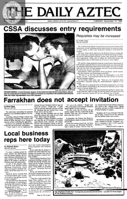 The Daily Aztec: Tuesday 11/13/1984