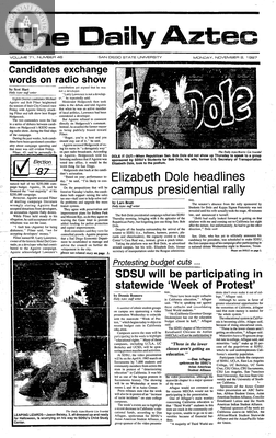 The Daily Aztec: Monday 11/02/1987