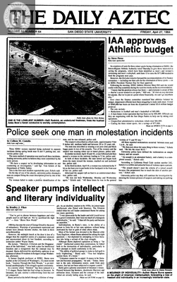 The Daily Aztec: Friday 04/27/1984