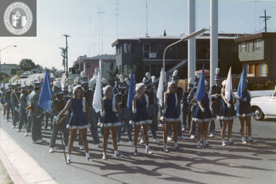 Marching band on Veterans Day, 1971