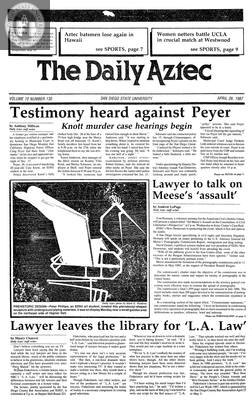 The Daily Aztec: Tuesday 04/28/1987
