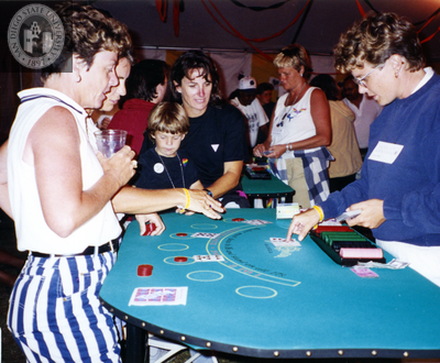Blackjack table at San Diego Pride, 1995