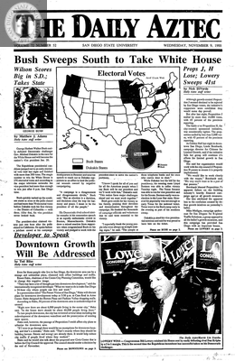 The Daily Aztec: Wednesday 11/09/1988