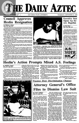 The Daily Aztec: Thursday 09/08/1988