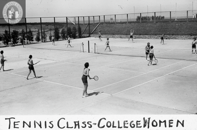 Tennis class - college women, 1935