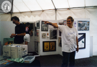Building displays in the Lesbian and Gay Historical Society of San Diego tent