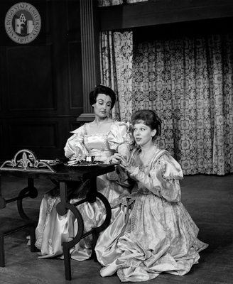Two unidentified actresses in The Merchant of Venice, 1961