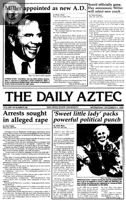 The Daily Aztec: Wednesday 12/04/1985