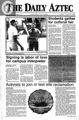 The Daily Aztec: Tuesday 03/08/1988