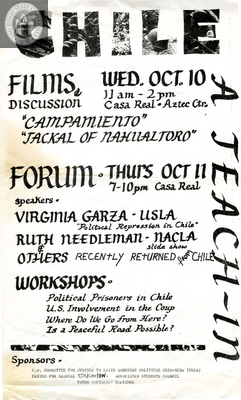 Flyer for a teach-in on Chile