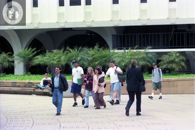 Tour group at Malcolm A. Love Library, 1996