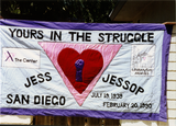 "Yours in the Struggle," Jess Jessop's AIDS quilt panel, 1990