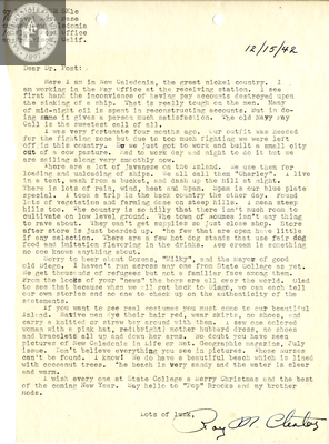 Letter from Roy M. Cleator, 1942