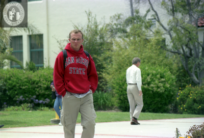 Students walk in Mediterranean Garden, 1999