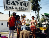 Mardi Gras photo outside Bayou Bar & Grill, 1996