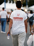 "Marriage / Everything Less Is Less Than Equal" T-shirt at Pride parade, 2001