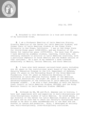 Affidavit for political asylum for a Honduran, 2005