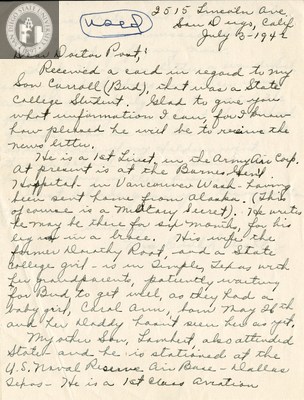 Letter from Edith L. Wight, 1942