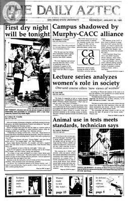The Daily Aztec: Wednesday 01/30/1985