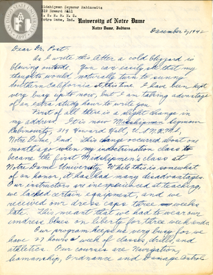 Letter from Seymour Rabinowitz, 1942