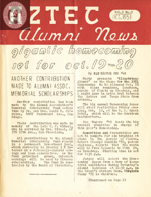 The Aztec Alumni News, Volume 9, Number 9, October 1951