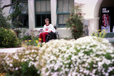 Man in wheelchair in Mediterranean Garden, 1996