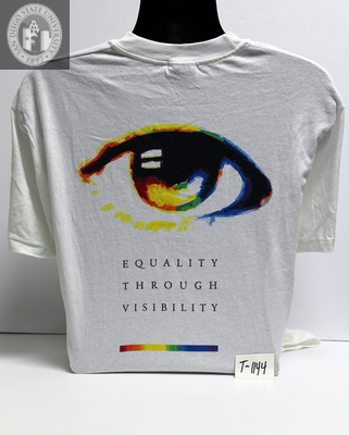 "Equality through Visibility," back of T-shirt, New Orleans, 1997