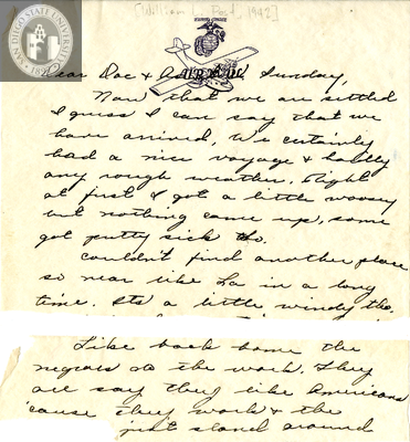 Letter from William L. Post, 1942