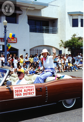 Assemblywoman Dede Alpert in San Diego Pride parade, 1994