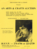 Tom Hayden for U.S. Senate presents an arts & crafts auction, 1975