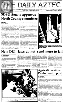 The Daily Aztec: Thursday 10/24/1985