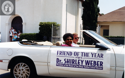 Friend of the Year Doctor Shirley Weber, 1996