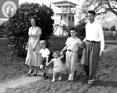 Lionel Van Deerlin with wife and three children