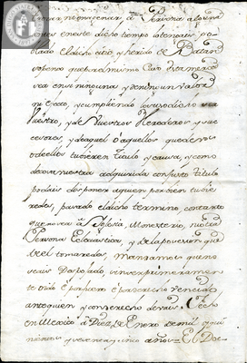 Urrutia de Vergara Papers, back of page 39, folder 6, volume 1, 1605