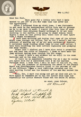 Letter from Albert W. Bradt, Jr., 1943