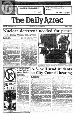 The Daily Aztec: Monday 05/11/1987