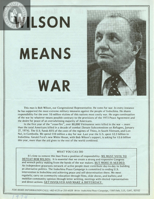 Wilson means war, 1974