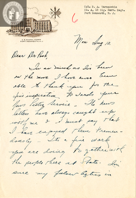 Letter from Ralph A. Varnacchia, 1942