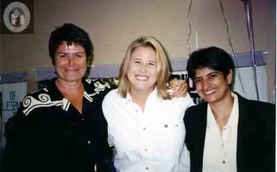 Kate Clinton with Chastity Bono and Urvashi Vaid, 1996