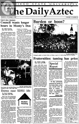 The Daily Aztec: Thursday 11/02/1989