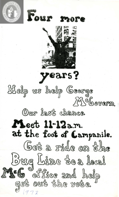 Four more years? Help us help George McGovern, 1972