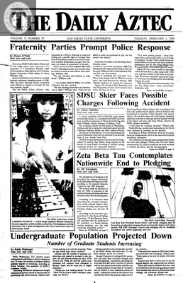 The Daily Aztec: Tuesday 02/07/1989