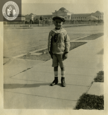 Andrew Olson's first day of school, 1923