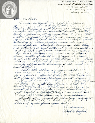 Letter from Lloyd Nelson Sanford, 1942