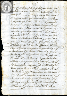 Urrutia de Vergara Papers, back of page 71, folder 16, volume 2, 1693
